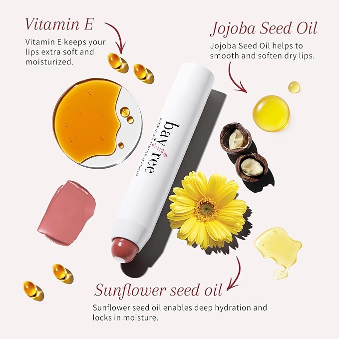 Tinted Lip Balm Plumper, Glossy, Pump Lips, Lightweight, Moisturize & Tint with Jojoba Seed Oil, Vegan Lip Balm Lip Care Present, Vintage Violet
