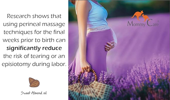 Mommy Care Perineal Massage Oil Labor Preparation, Flexible Perineal Massage Oil, Sweet Almond Oil For Pregnancy and Postpartum Recovery 100ml/3.38 fl.oz Certified Organic All Natural