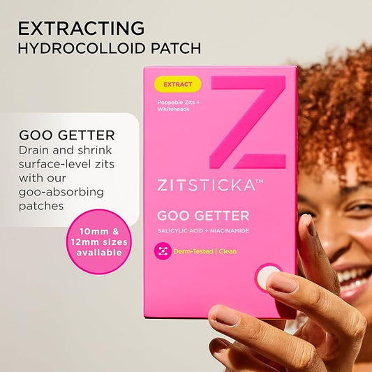 ZitSticka Pimple Patches for Face and Body, Goo Getter Hydrocolloid Patches to Cover Zits & Blemishes, Acne Patches or Zit Spot Stickers, Body Blemish Patch (108 Pack)