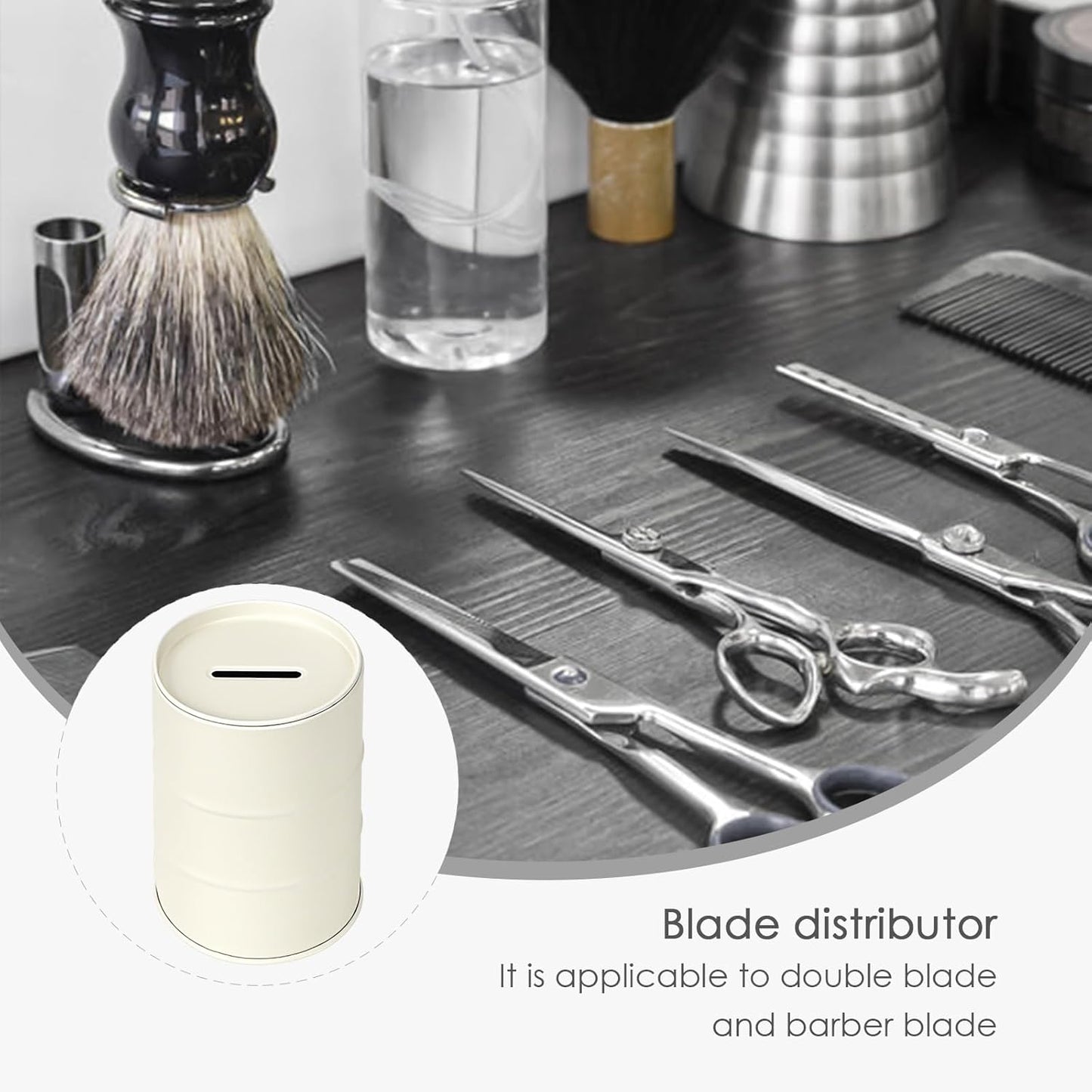 Linkidea Safety Razor Blade Disposal Container Box, Metal Razor Disposal Case Safe Bank for Storing Used Wasted Blades (White)