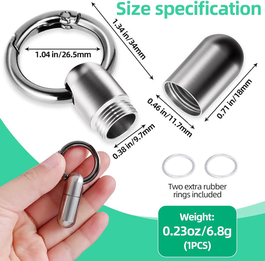 Titanium Keychain Pill Holder Waterproof Lightweight Portable Pocket Mini Pill Case for Emergency Medicine Travel Fits Daily Purse Wallet Small Pill Box Containers (Small)