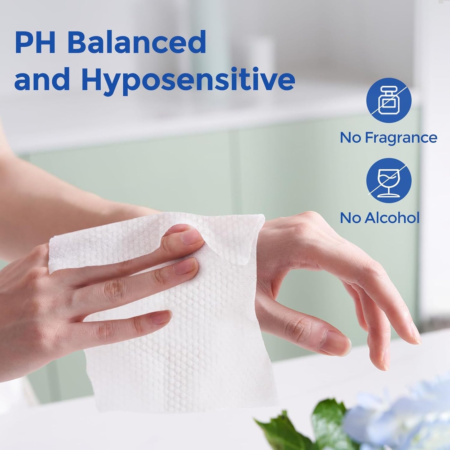 MATERN'ELLA Adult Wet Wipes, Cleansing Wash Cloths for Elderly Care, 99% Pure Water for Incontinence, Personal Bath, Alcohol-Free, 8 Flip-Top Packs(640 Wipes Total)