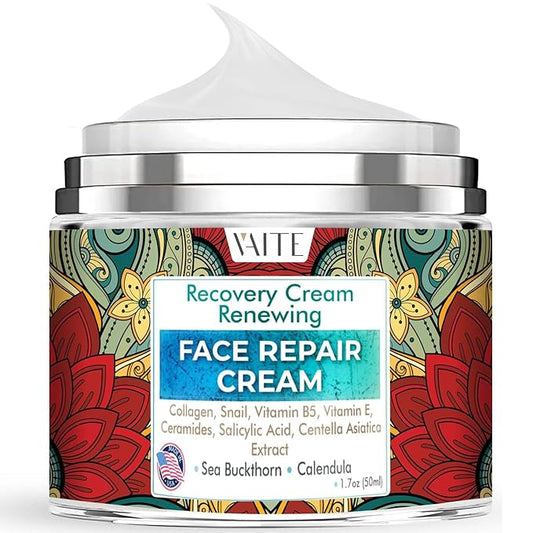 VAITE Face Moisturizer Remedy Skin Repair Cream with Snail, Salicylic Acid, Vitamin B5, Vitamin E, Collagen, and Ceramides for Men and Women Anti-aging Anti-wrinkle Made in USA Night and Day