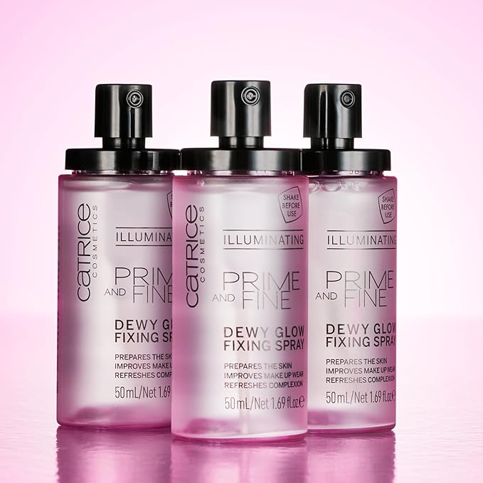 Catrice | Prime & Fine Illuminating Dewy Glow Spray | Transparent and Fast Drying Fixing Spray| Paraben Free & Vegan | Cruelty Free (Pack of 3)