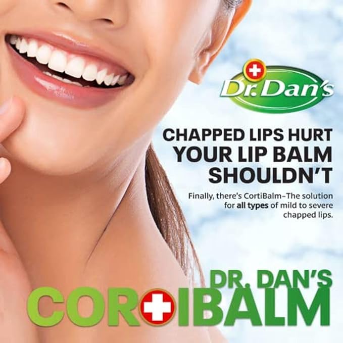 Dr. Dan's Cortibalm-5 Pack- for Dry Cracked Lips- Healing Lip Balm for Severely Chapped Lips - Designed for Men, Women and Children -