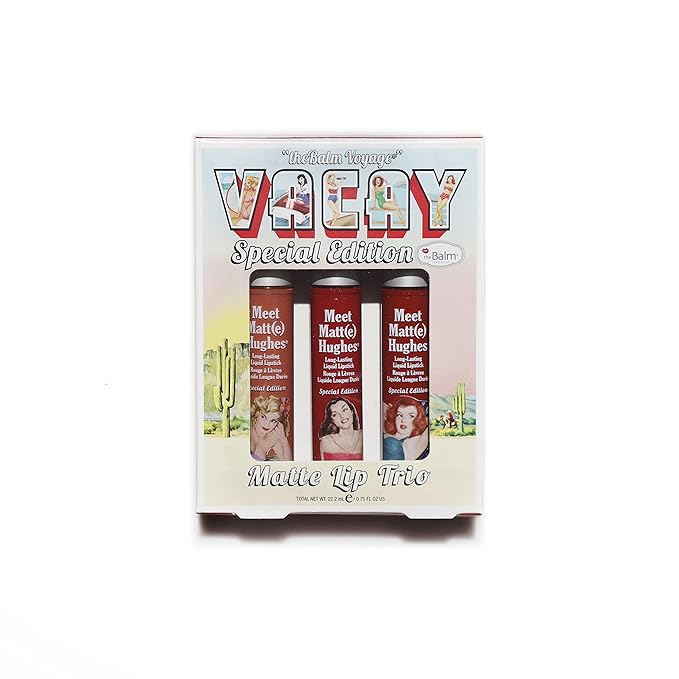 the Balm Voyage Vacay Matte Lip Trio Special Edition for Women - 3 Pc 0.25oz Lipstick - Persistent, 0.25oz Lipstick - Charismatic, 0.25oz Lipstick - Adventurous