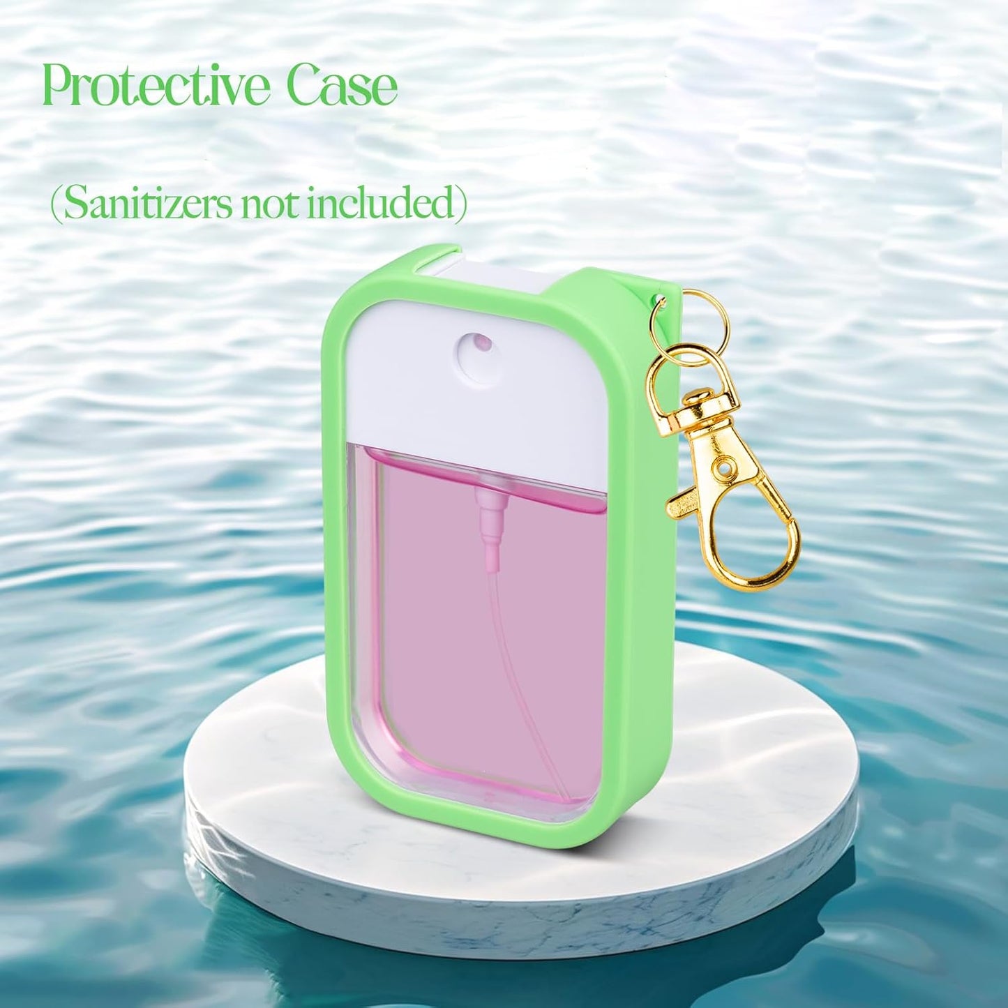 VANEST Silicone Case Compatible with Touchland Hand Sanitizer Spray, Protective Case with Keychain for Spray 1 fl oz