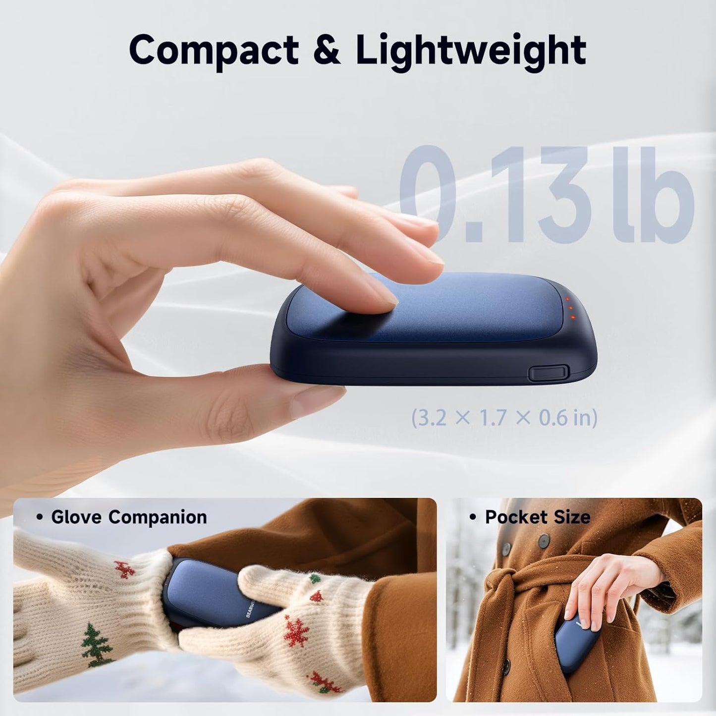 Electric Hand Warmers Rechargeable - 2 Pack Magnetic Pocket Heater Handwarmers with AI Chips, Portable Hunting Gear, Reusable Winter Essentials, Gift Ideas for Men, Women, Outdoor