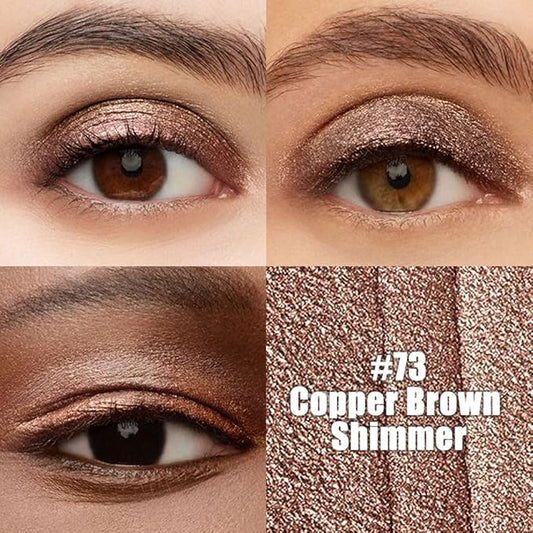 Kaely Cream Eye Shadow Sticks, Copper Brown Shimmer Eyeliner Pencil Eyeshadow Palette Makeup, Eye Highlighter Brightener Stick for Older Women Waterproof Pigmented, sombras para ojos, New-73