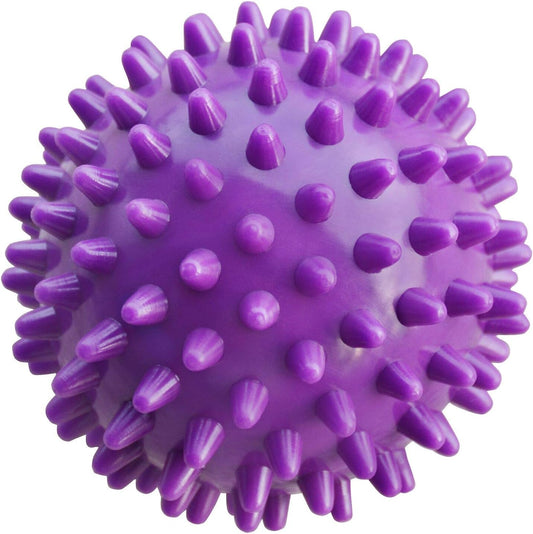 Qi Mei Massage Ball Foot Massager Spiky Roller for Deep Tissue Trigger Point Plantar Fasciitis Reflexology Stress Therapy Myofascial Release (Purple)