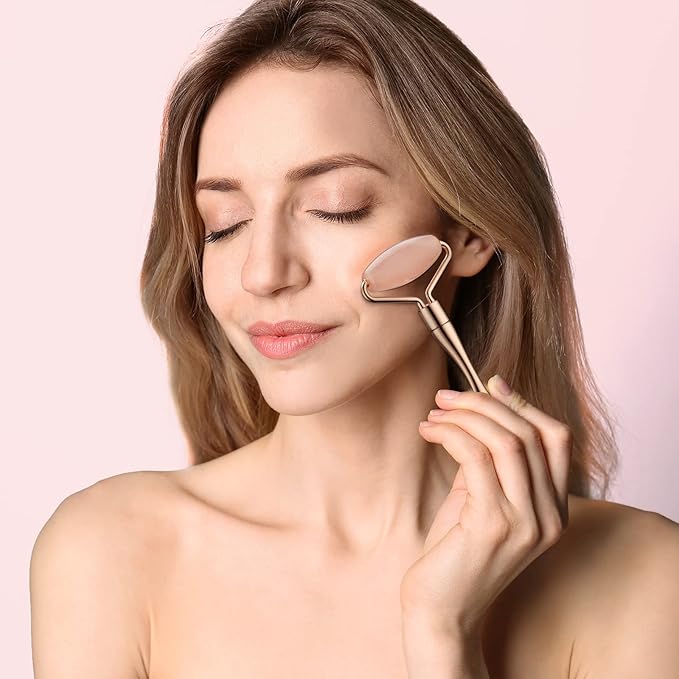 Tekson Face Massager Roller, 2-in-1 Jade Roller Facial Sculptor, Skin Care Tool for Skin Tightening, Anti-Aging, Reduce Puffiness/Wrinkles, Improve Facial Contour, Promote Lymphatic Drainage