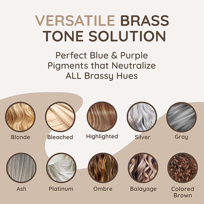 VITAMINS hair cosmetics Keratin Purple Hair Mask - Violet Blue Protein Deep Conditioner Treatment - Toner for Blonde Platinum Silver Gray Ash or Brown Colored Dry and Damaged Brassy Hair