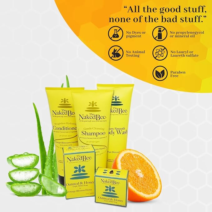 The Naked Bee Lip Balm Sampler, Coconut & Honey, Orange Blossom Honey, Pomegranate & Honey, Grapefruit Blossom Honey, Lavendar & Beeswax Absolute