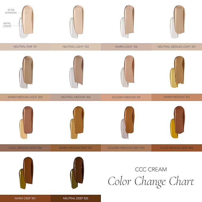 CLE Cosmetics CCC Cream (Warm Medium Light 203 / SPF 50) - Color Correcting CC Cream with Sunscreen - Lightweight, Hydrating, Light to Medium Coverage Foundation - BB & CC Hybrid - 1 fl oz