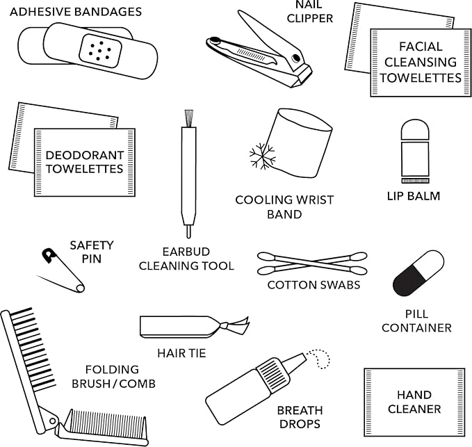 Pinch Provisions Gym Kit, includes 15 Personal Care Essentials for Wellness & Beauty, Perfect for Gifts, Gym Bags, Duffle Bags & Lockers (Mustard)