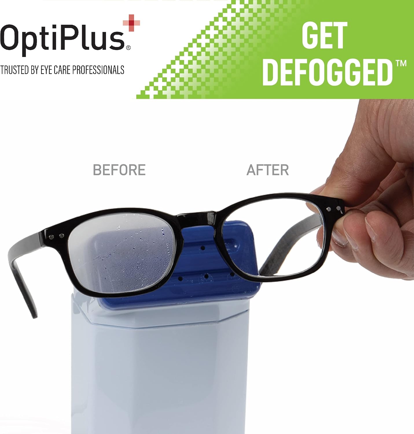 OptiPlus Anti Fog Cloth for Eyeglasses, Goggles, and Shields | Premium Reusable Anti-Fog Treatment | 1 Cloth 100 uses | Anti-Fog for All Lenses