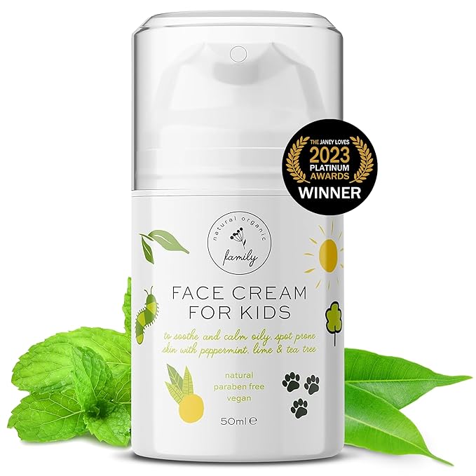 Face Moisturizer with Hyaluronic Acid Face Cream for Kids - Facial Cream & Gentle Moisturizer with Strawberry Extract & Vitamin E - Daily Facial Cream Moisturizer for Dry & Sensitive Skin 50ml