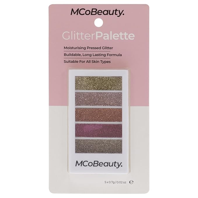 MCoBeauty Glitter Palette - Add A Touch Of Sparkle To Your Eyes - With 5 Different Wearable Shades - Flexible Formula Blends Easily - Can Be Worn Alone Or On Top Of Eyeshadow - 1 Pc