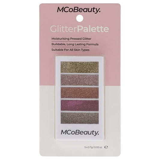 MCoBeauty Glitter Palette - Add A Touch Of Sparkle To Your Eyes - With 5 Different Wearable Shades - Flexible Formula Blends Easily - Can Be Worn Alone Or On Top Of Eyeshadow - 1 Pc