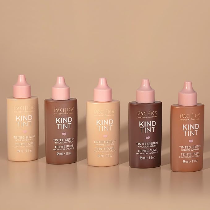 Pacifica Beauty Kind Tint Tinted Serum, Skincare, Vegan Collagen, Hyaluronic Acid, Vitamin C, Niacinamide, Caffeine, Hydrating, Lightweight Foundation, Natural Dewy Skin, Shade 02, 1 fl oz (1 Count)