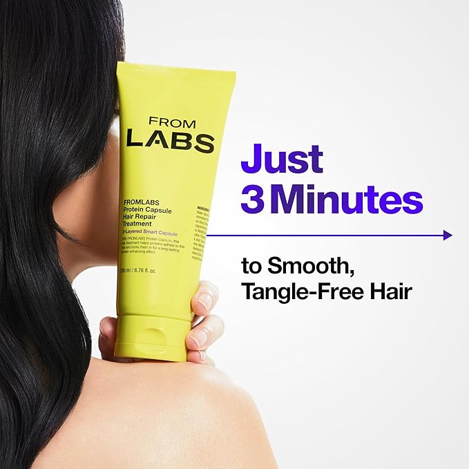 Protein Capsule Hair Repair Treatment, 3-Minute Keratin Hair Mask & Deep Conditioner for Damaged, Repair & Strengthen, Instant Detangling, Anti-Frizz, Low-pH, Fine-Hair Safe, 6.76 fl oz