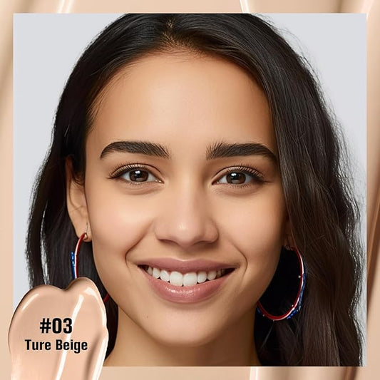 UCANBE Matte Liquid Foundation Makeup, Medium to Full Coverage Waterproof Longwear Serum Cream Foundation for Combination & Oily Mature Skin, Lightweight Hydrating & Nourishing, True Beige, 1 fl. oz.