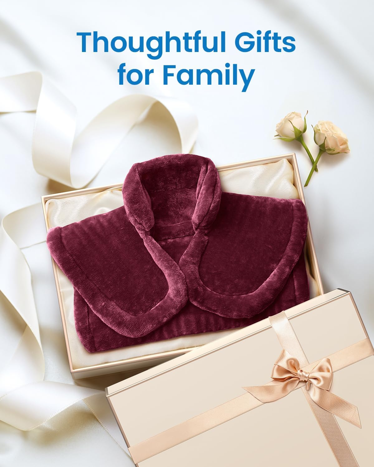 RENPHO Christmas Gifts for Women Men, Heating Pad for Neck and Shoulders and Back Pain Relief, Hsa Store Eligible Items, Electric Heat Pad for Period Cramps, Auto Shut Off, ETL Certified, 24"x33" Red