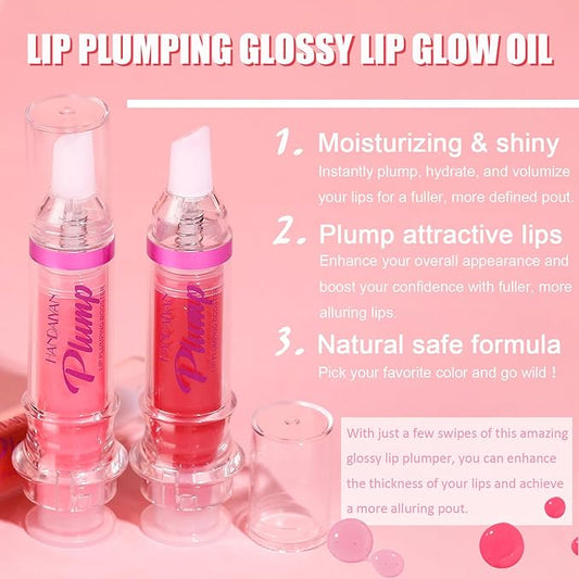 Glossy Finish Lip Glow Oil,Lip Plumping Booster Plump,Hydrating, Volumizes & High-Shine Lip Plumping Mirror Lip Glaze Lip Makeup,Lip Enhancer for Fuller, Lip Mask, Hydrating& Reduce Fine Lines (003#)