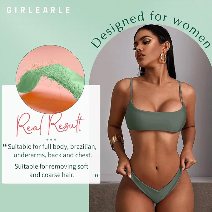 Wax Beads (1lb) for Hair Removal - Aloe Vera Formula, Perfect for Sensitive Skin, Eyebrow, Brazilian Bikini, Legs, Facial and Full Body Waxing at Home