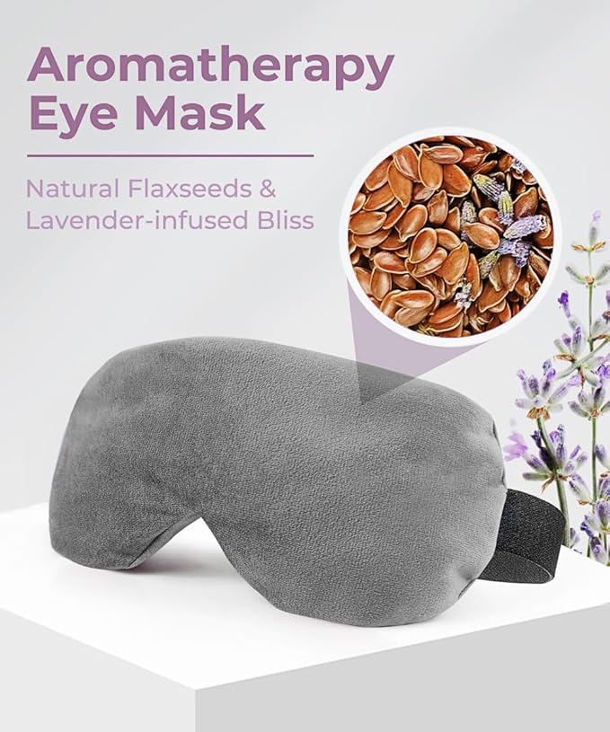 Aroma Season Weighted Eye Mask, Warm Eye Compress for Dry Eyes, Moist Heat Lavender Eye Mask, Microwave Eye Mask for Stye, Belpharitis, MGD (Gray)