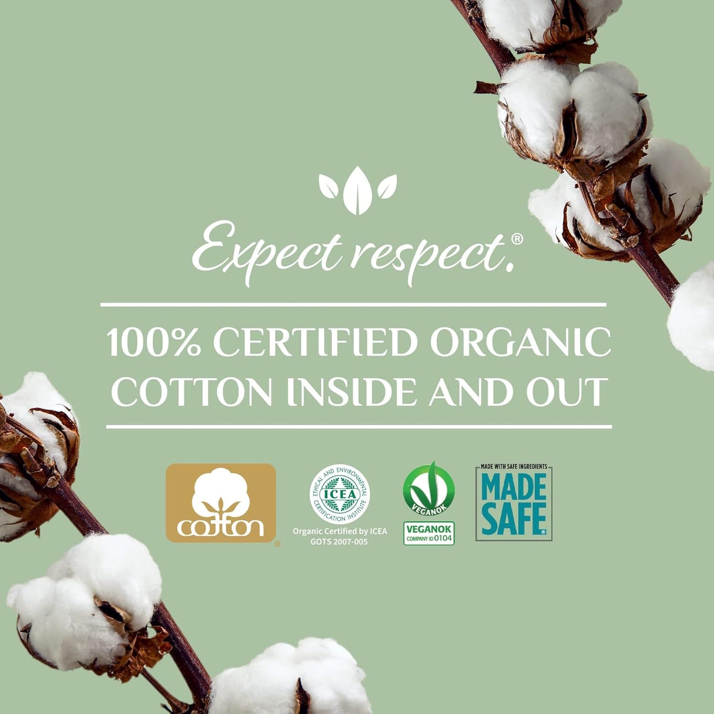 Organyc 100% Certified Organic Cotton Inside and Out Folded Panty Liner, Ultra Thin, Light Flow, 24 Count
