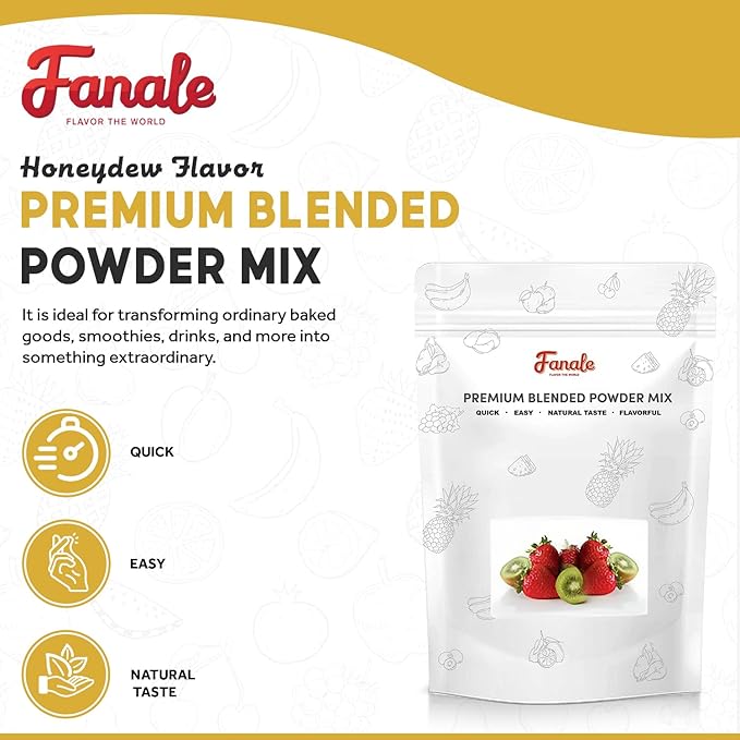 Fanale Premium Honeydew Bubble Tea Flavoring Powder | Perfect for Baking, Smoothies, Desserts and Drinks | Instant Flavoring Powder for Boba Milk Tea - 2.2 Pounds (Pack of 1)