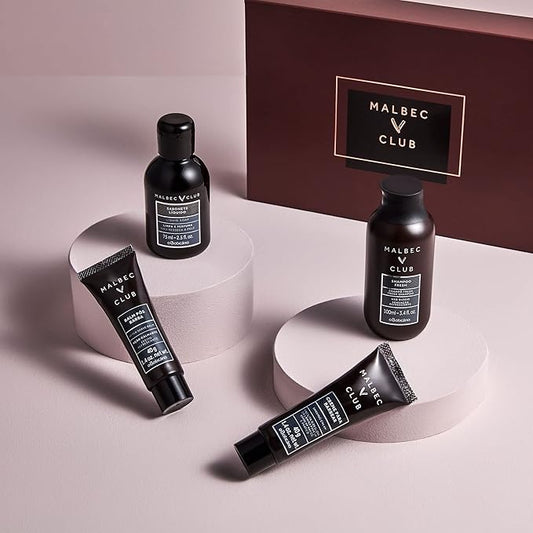 Malbec Mini Travel or Gift Set for Men. Limited Edition Set of Men’s Travel-Size Body Care Essentials in a Signature O Boticário Gift Box. Set of 4 Minis