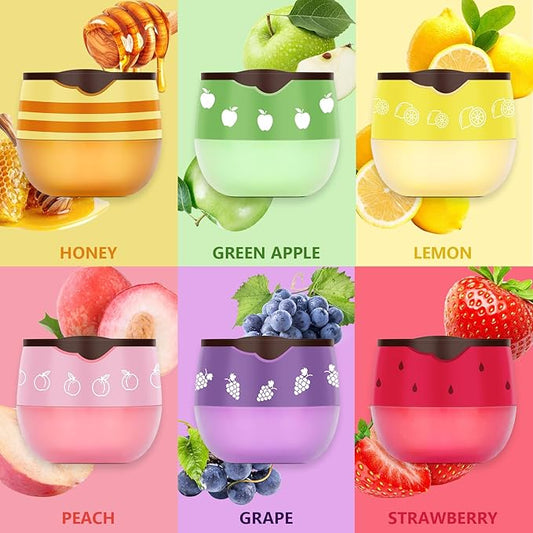 DMSKY 6 PCS Bee Lip Balm Honey Pot, Propolis Lip Mask Overnight, Moisturizing Hydrating Lip Sleeping Mask Prevention Dry and Cracked, Reduce Lip Lines