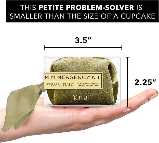 Pinch Provisions Velvet Minimergency Kit, for Her, Includes 17 Must-Have Emergency Essential Items, Compact, Multi-Functional Pouch, Gift for Parties and Birthdays