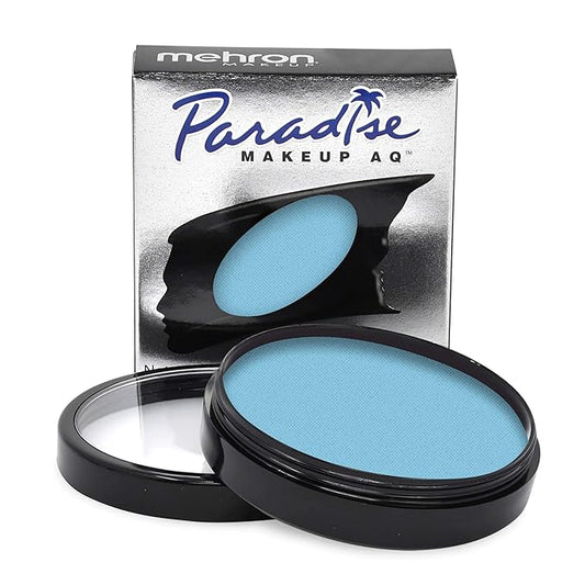 Mehron Makeup Paradise Makeup AQ Pro Size | Stage & Screen Performance, Face & Body Painting, Beauty, Cosplay, and Halloween | Water Activated Face Paint, Body Paint 1.4 oz (40 g) - Light Blue