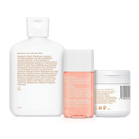 Bio-Oil Skincare Set, Trial Kit for Scars, Stretchmarks, and Dry Skin, 3 Pc Travel Size Kit Includes Skin Care Oil, Dry Skin Gel, and Body Lotion, use for Scars, Pregnancy Stretch Marks, and Dry Skin
