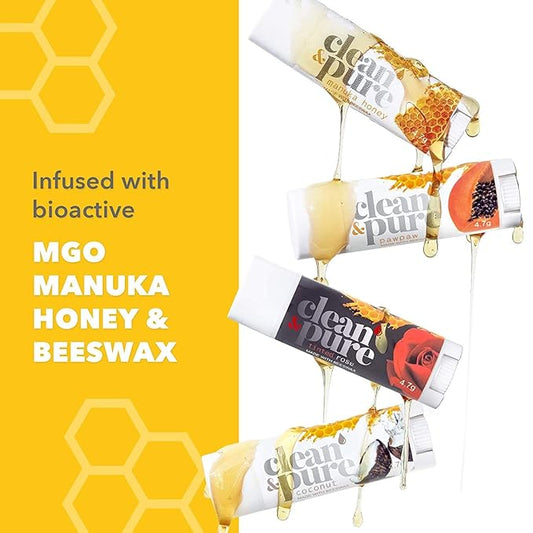Lip Balm 4-Pack (Pawpaw) | Lip Care Set With 100% All Natural Beeswax and Vitamin E Oil | Flavored Lip Balm for Dry, Chapped Lips | Made in Australia…