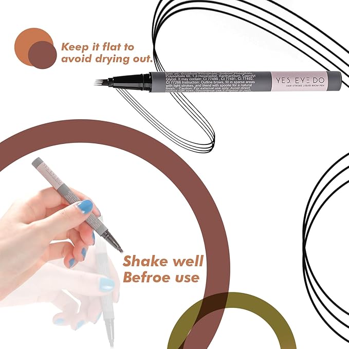 Eyebrow Pencil Black, Microblading Eyebrow Pen for Women, Long lasting Black Brow Pencil for 24H Perfect Brows, Hair Like Strokes, Smudge-Proof YES.EYE DO (Black Out- Natural Black)