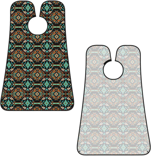 Beard Trimming Hair Catcher, Geometric Ethnic Tribal Navajo Aztec Shave Bib, Non-Stick Bib Apron Waterproof, Shaving Tool for Men for Husband Father’s Day