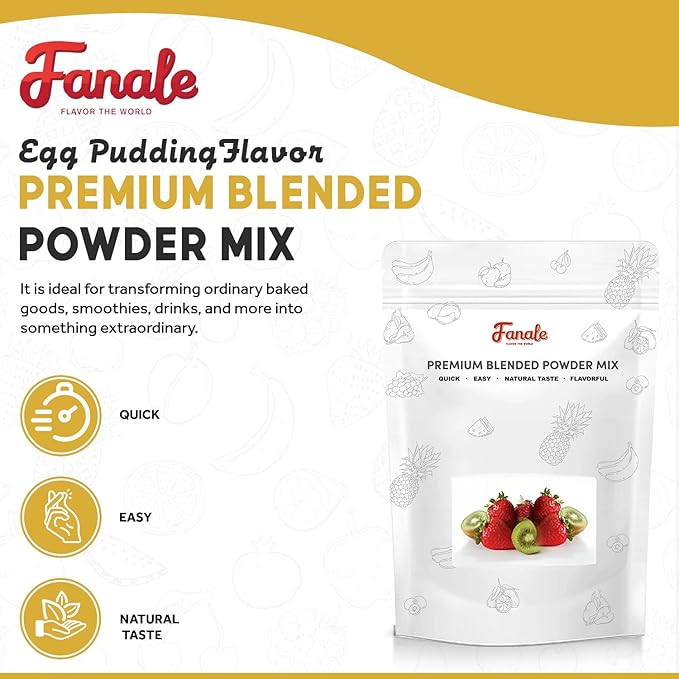 Fanale Premium Egg Pudding Bubble Tea Flavoring Powder | Perfect for Baking, Smoothies, Desserts and Drinks | Instant Flavoring Powder for Boba Milk Tea - 2.2 Pounds (Pack of 1)