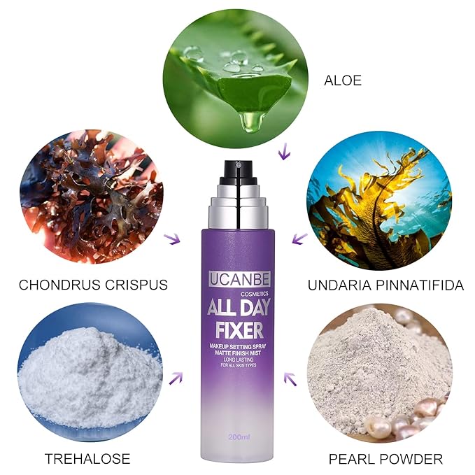 UCANBE Makeup Setting Spray - 2PC Set Matte Finishing Spray, Long Lasting Oil Control Make Up Spray, Lightweight Hydrate Face Mist for Face