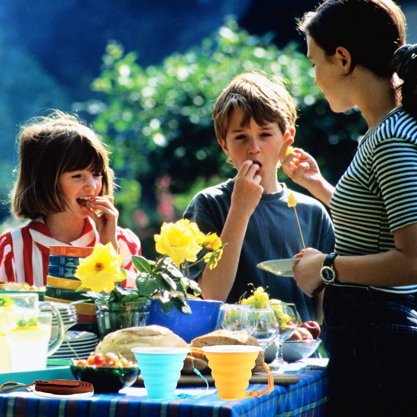 IYYI Collapsible Cup for Traveling, Silicone Foldable Cup, Camping Mug with Lid, Folding Mug for Camping, Hiking, Outdoors, Travel (4Pack-Pink-Green-Milk Tea-Beige)