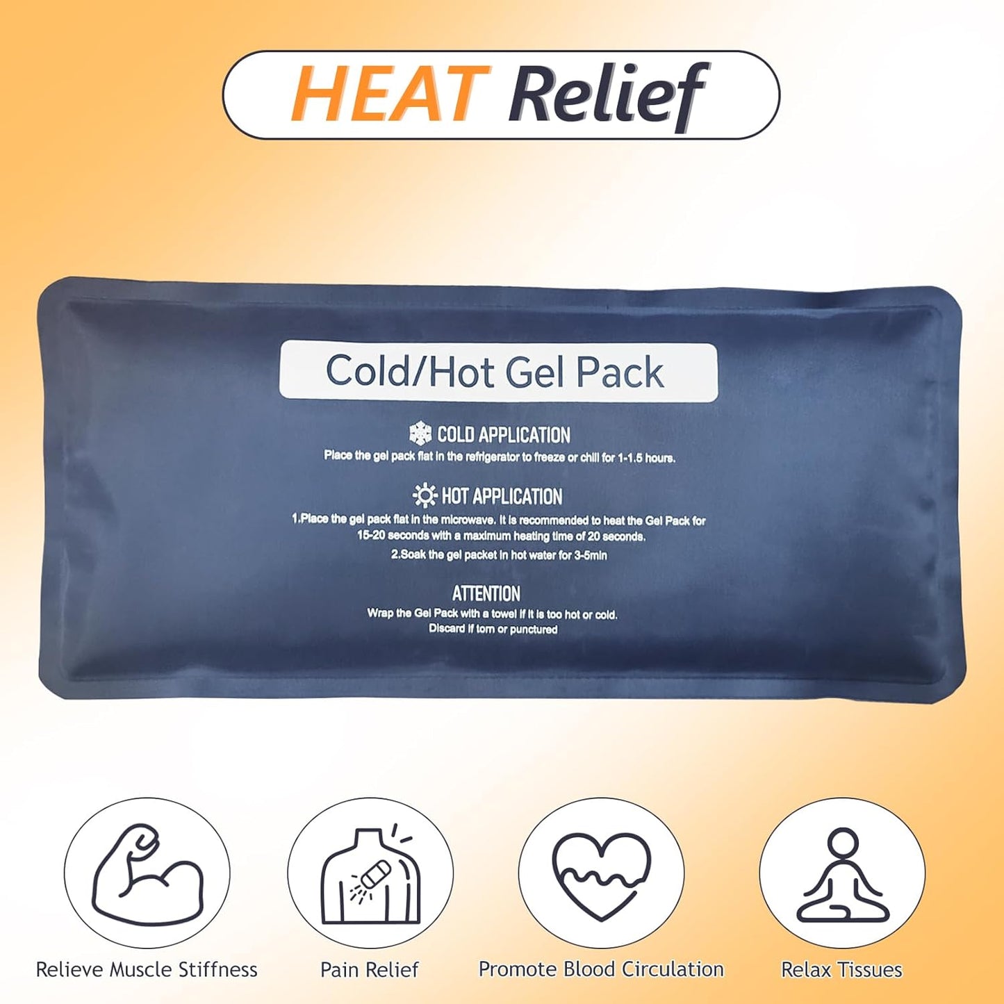 Hot & Cold Gel Packs for Pain Relief 8x12 Inch Ice Packs Reusable Blue Cold Packs for Swelling, Bruises, Injuries, Surgery, Toothache