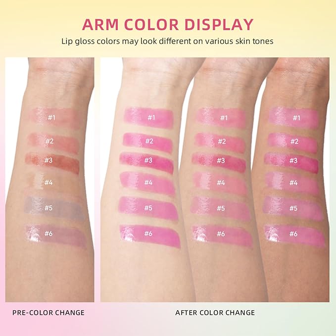 Plumping Melting Lip Gloss, Click Jelly Color Changing Lipstick Lasting Tint Hydrate & Nourish, High-Shine for Plumper Lips, Glossier Lip Balm Natural Glossy Lip Gloss Tinted Lip Balm(#6 Grape)