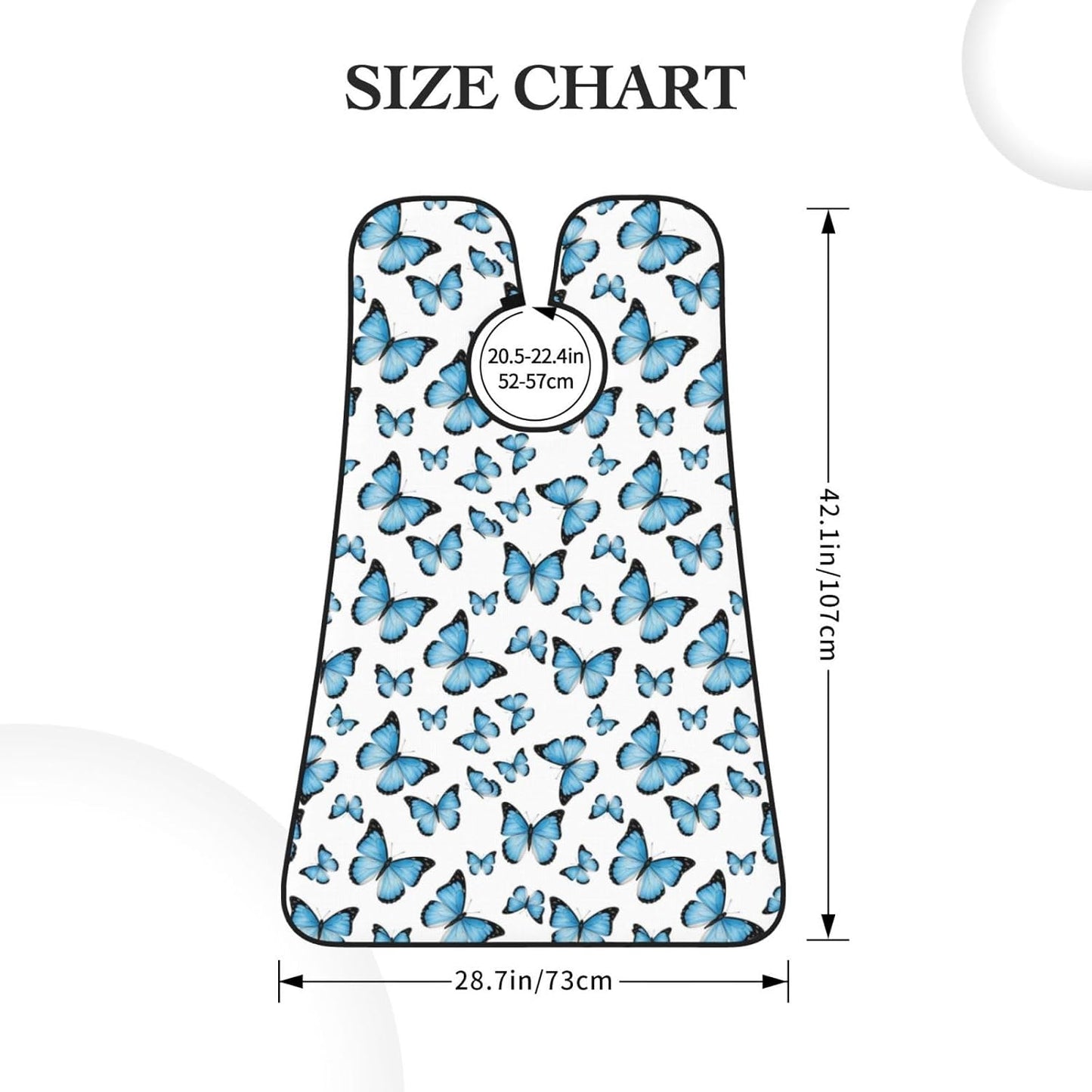 Professional Beard Bib, Non-Stick Hair Catcher Apron Waterproof, Shaving Grooming Essential for Men Dad, Watercolor Butterflies Blue Butterfly Shave Bib