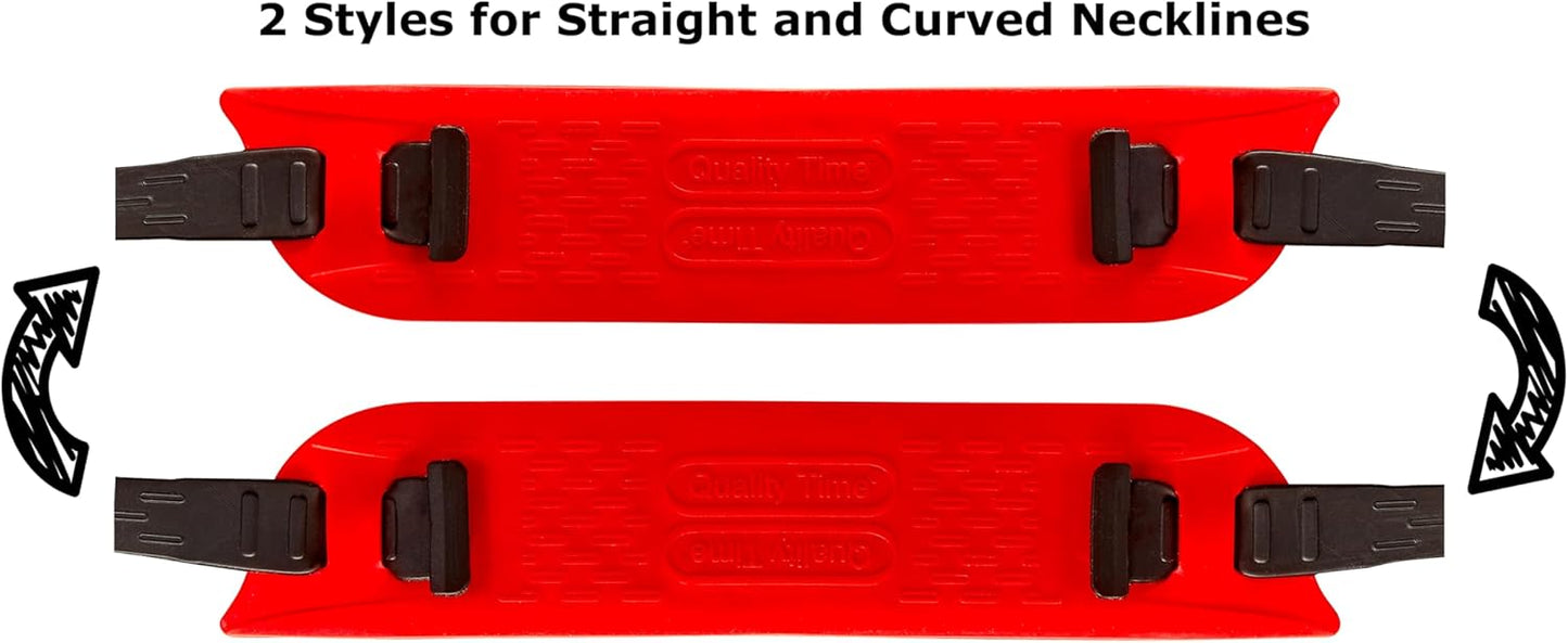 Quality Time Neck Hair Guide SuPremium, The Original Neckline Template for Shaving and Keeping a Straight or Curved Neck Hairline; a Line Up Stencil/Guard for Neckline, Do-it-Yourself Made in USA