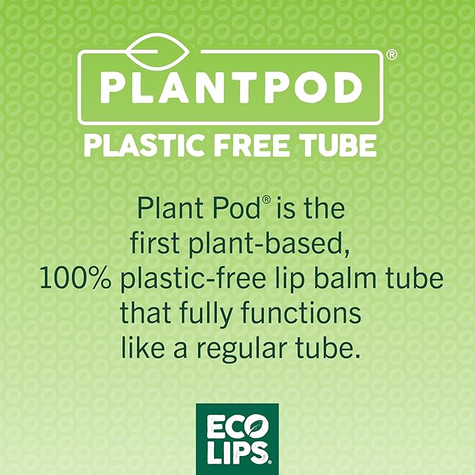 Vegan Lip Balm Lemon Lime Flavor 3 Pack - Bee Free with Candelilla Wax, Cocoa Butter & Coconut Oil Lip Care. Soothe & Moisturize Dry, Chapped Lips - 100% Plastic-Free Plant Pod Packaging - Made in USA