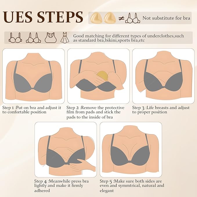 Sticky Bra Breast Enhancement, Sticky Bra Push Up Double Sided Bra Inserts Bra Pads for Bikini & Swimsuit Sport