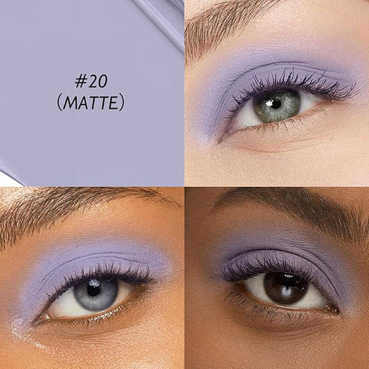 Cream Eyeshadow Stick, Matte Eye Shadow Stick Waterproof Neutral Nude Eyeliner Pencil Crayon Long-Lasting Eye Highlighter Makeup for Older Women Easy to Use High Pigmented, 20 Periwinkle